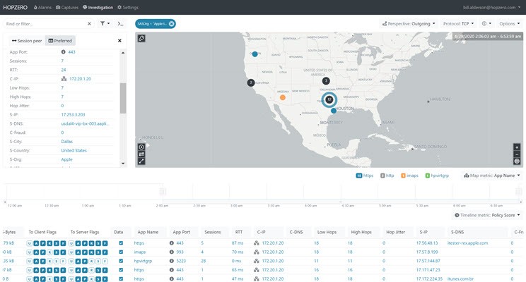 iPhone DataTravel Map - Overnight Sessions
